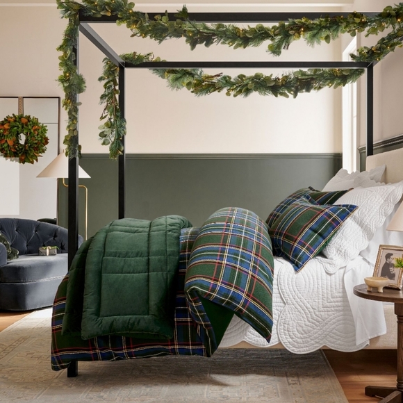 Pottery Barn Stewart Plaid Cotton Euro Shams - Picture 3 of 6